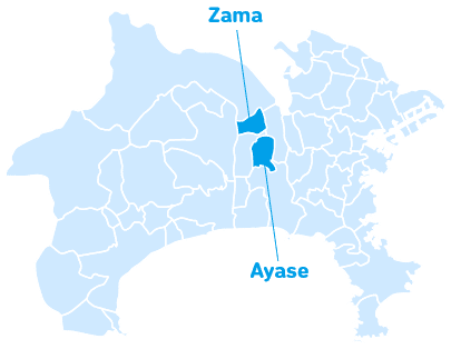 座間市・綾瀬市の地図